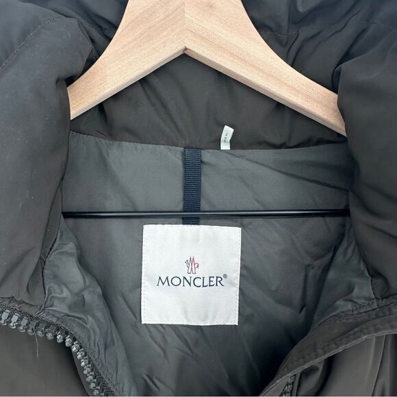 Moncler Petrea Quilted Puffer Jacket Feather Pure Goose Down Black XS Dark Grey - Picture 8 of 13